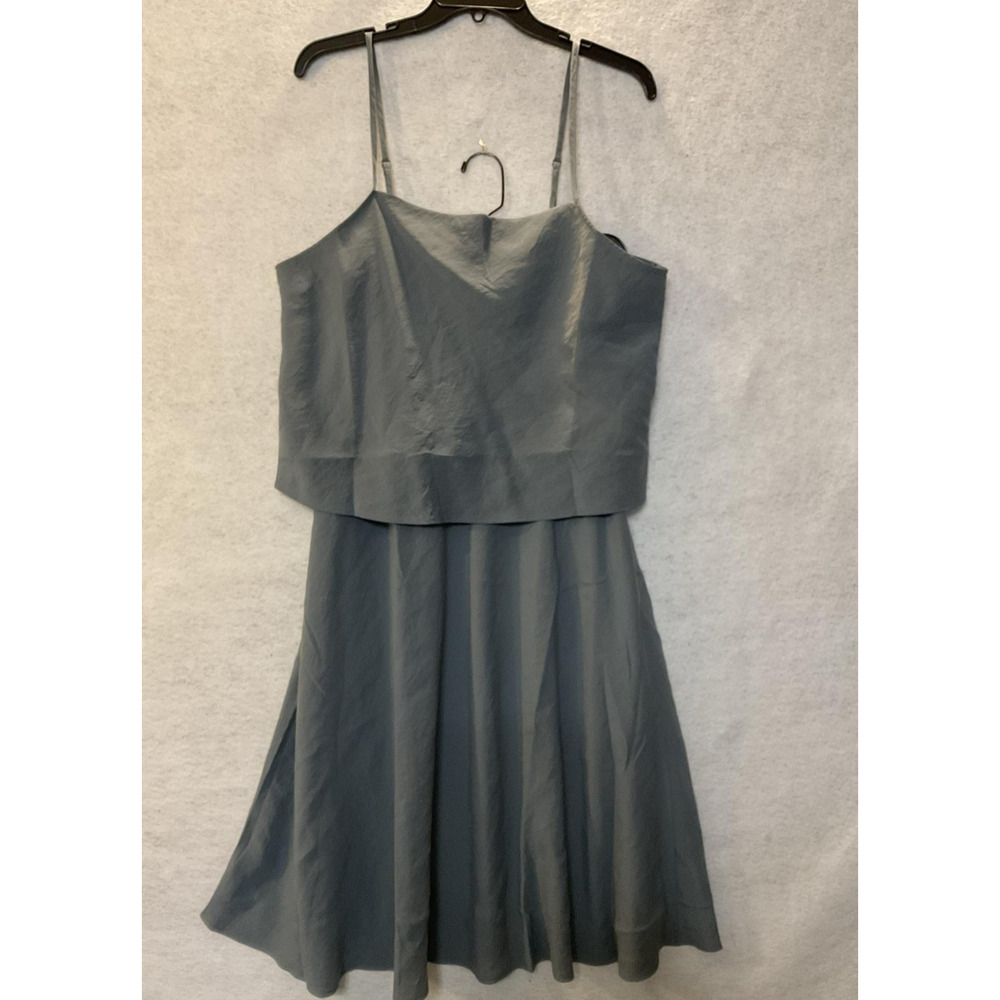 The Drop Tank Skirt Set Womens XL Blue V Neck Midi A Line Zip Back Outfit Summer